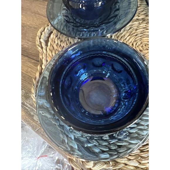 Set of 6 Vintage Vintage Crown Imperial Blue by Tiara Teacup And Saucer Sets - Picture 4 of 6
